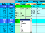 Employee Task Scheduling for up to One Year with Excel screenshot